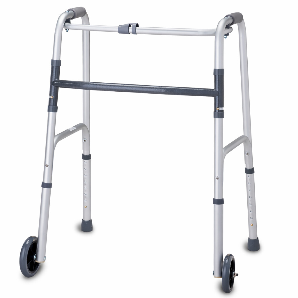 Walking Frame, with Front Wheels, One-button Fold