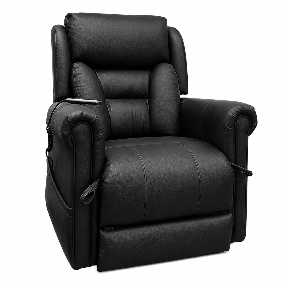 Aspire Raphael X5 lift recliner chair in Ebony Leather