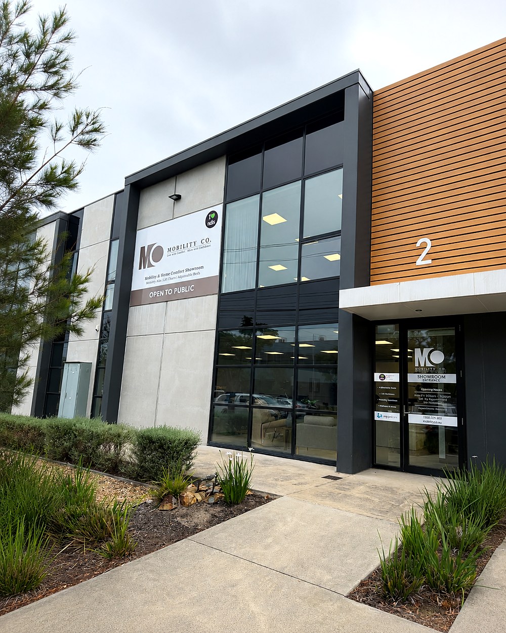 The Mobility Co showroom building and entrance at Cheltenham, near Sandringham