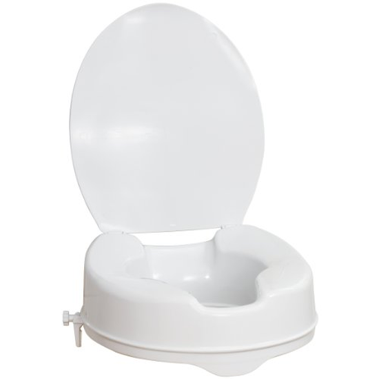 Raised toilet seat with lid