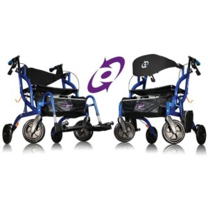 Airgo Fusion Side-Folding Rollator and Transport Chair in Pacific Blue
